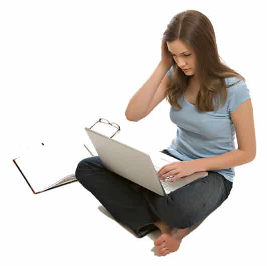Picture of a girl reading off her laptop